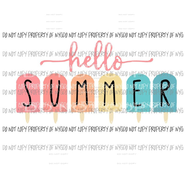 Hello Summer Ice Cream Sublimation transfers Heat Transfer