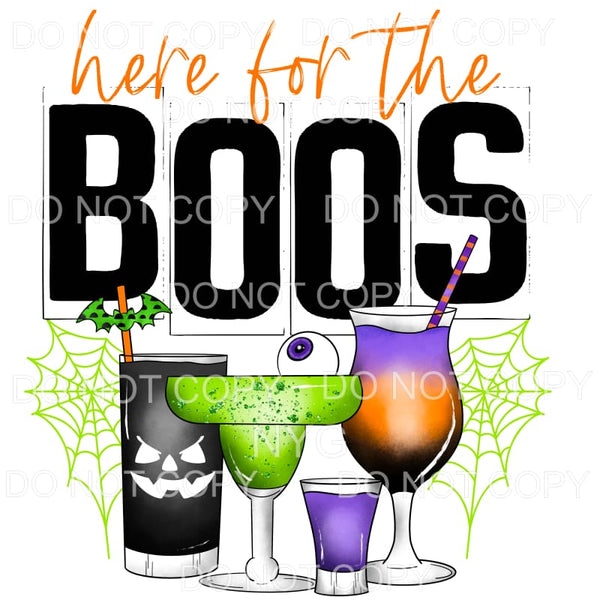 Here For The Boos Halloween Mixed Drinks Glasses #392 