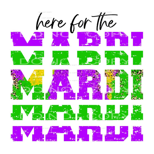 Here For The Mardi Stacked Grunge Leopard Mardi Gras #2500 