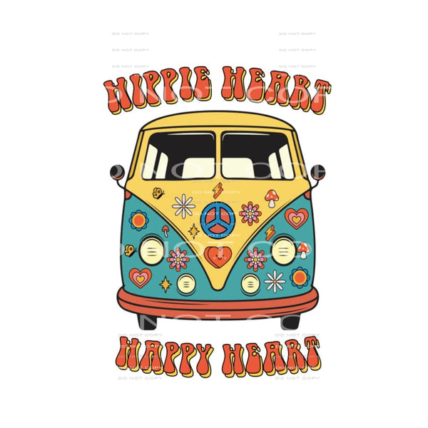 hippie heart happy heart #6928 Sublimation transfers - Heat 