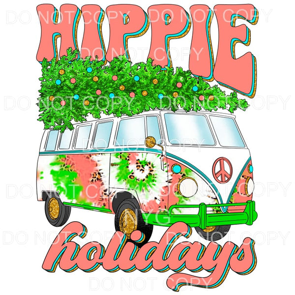 Hippie Holidays Christmas Tree Pink Green Tie Dye Leopard 