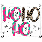 Ho Ho Ho Red Green Polka Dots Leopard Framed #120 