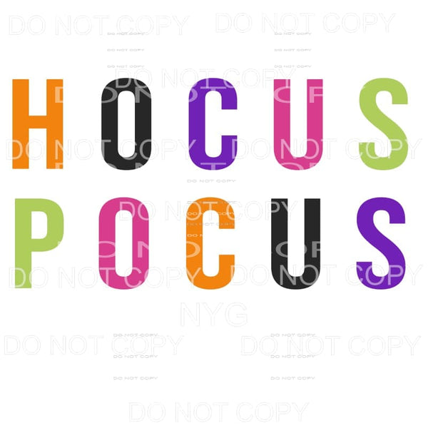 Hocus Pocus Words Sublimation transfers - Heat Transfer
