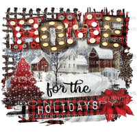 Home for the Holidays poinsettia houses snow buffalo plaid leopard Sublimation transfers Heat Transfer