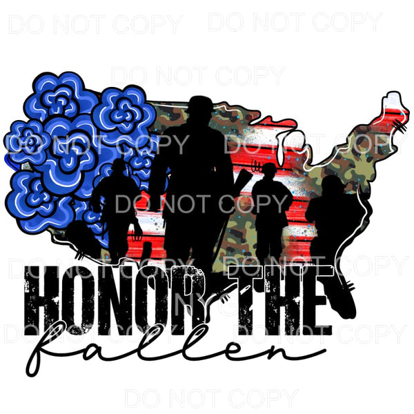 Honor The Fallen Soldiers Troops USA America Red White Blue 