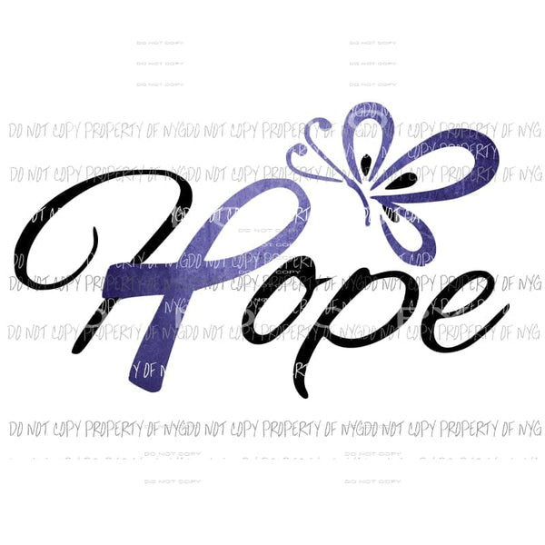 Hope #1 blue awareness ribbon Sublimation transfers Heat Transfer