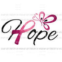 Hope #3 pink awareness ribbon Sublimation transfers Heat Transfer