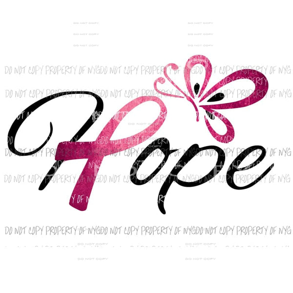 Hope #3 pink awareness ribbon Sublimation transfers Heat Transfer