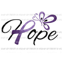 Hope #4 purple awareness ribbon Sublimation transfers Heat Transfer