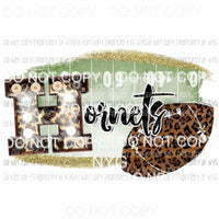 Hornets football field leopard Sublimation transfers Heat Transfer