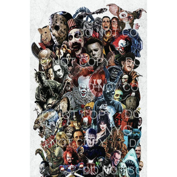 Horror Movie Icons Villains Poster Sublimation transfers - 