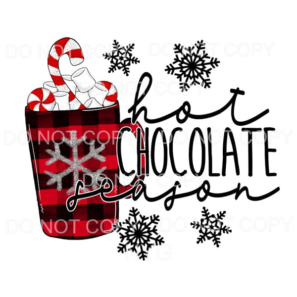 Hot Chocolate Season Red Buffalo Plaid Mug Candy Canes 