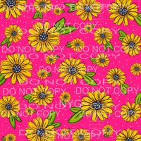 Hot Pink Daisies Sheet Sublimation transfers - Heat Transfer
