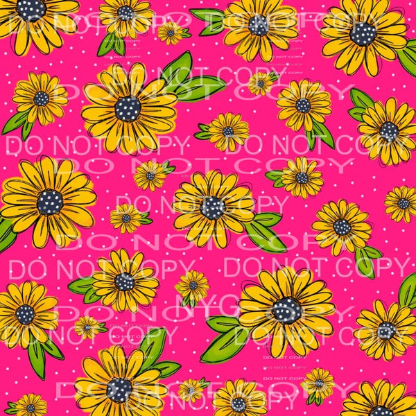 Hot Pink Daisies Sheet Sublimation transfers - Heat Transfer