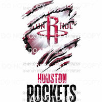 Houston Rockets ripped design Sublimation transfers Heat Transfer