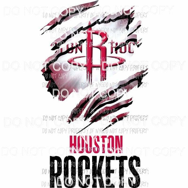 Houston Rockets ripped design Sublimation transfers Heat Transfer