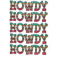 Howdy Western Letters Sublimation transfers - Heat Transfer