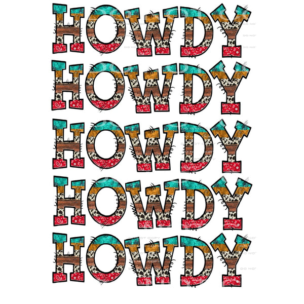Howdy Western Letters Sublimation transfers - Heat Transfer