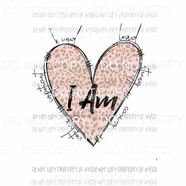 I AM kind loved #1 pink leopard Sublimation transfers Heat Transfer