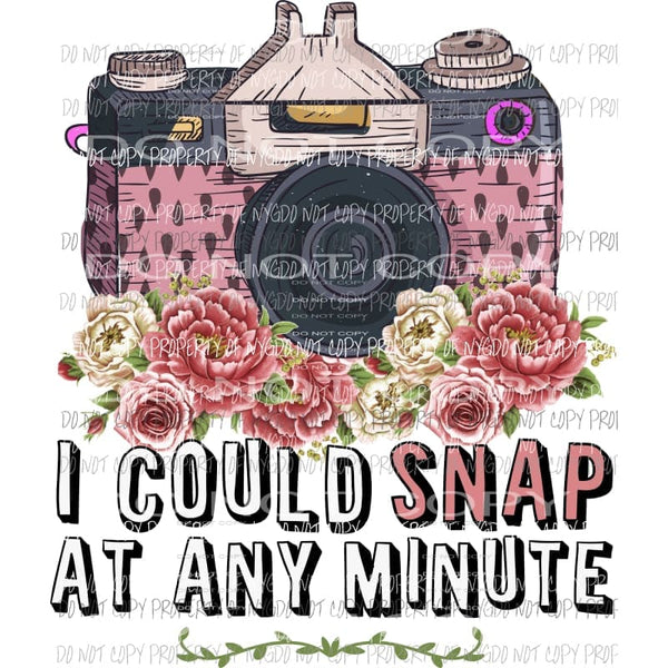 i could snap floral camera Sublimation transfers Heat Transfer