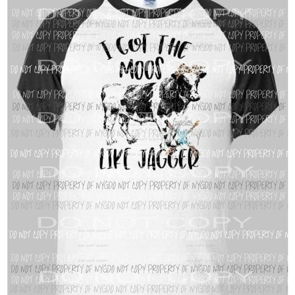 I got the mooos like Jagger sublimation transfers Heat Transfer