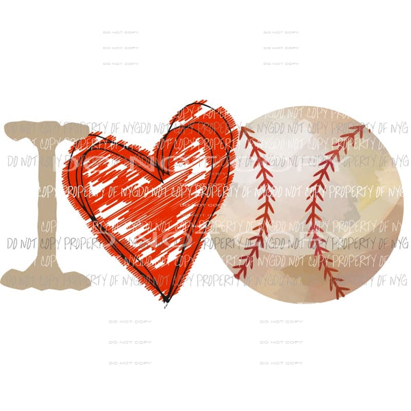 I love baseball Sublimation transfers Heat Transfer