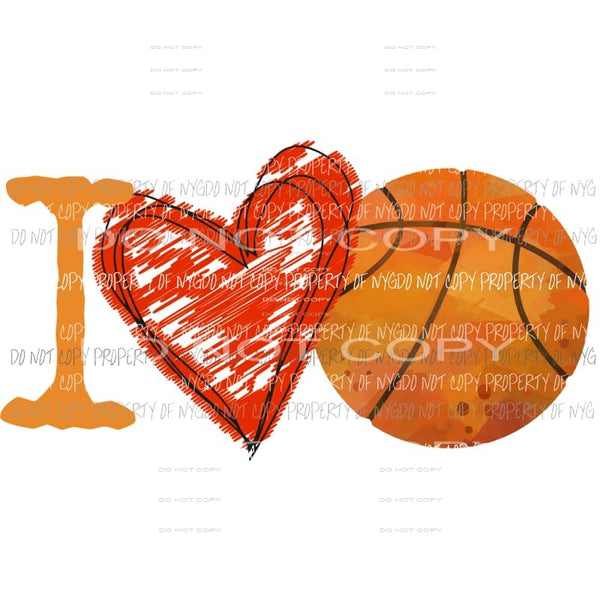 I love basketball Sublimation transfers Heat Transfer