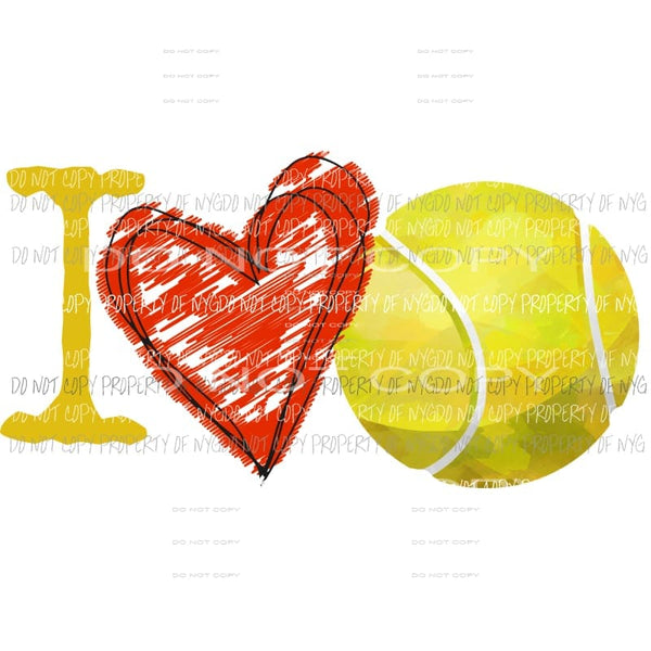 I love tennis Sublimation transfers Heat Transfer
