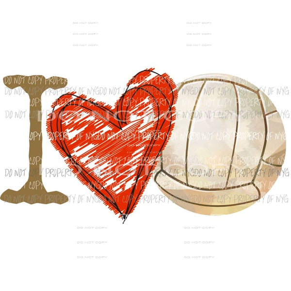 I love Volleyball Sublimation transfers Heat Transfer