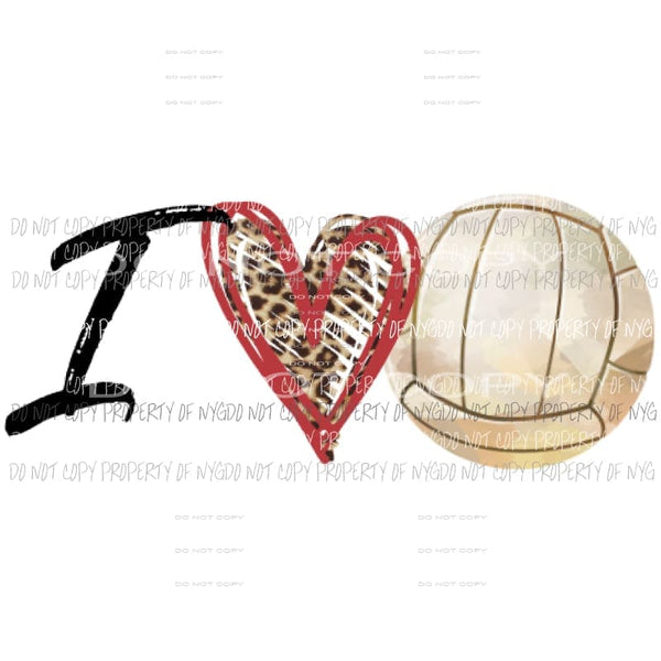 I love Volleyball Sublimation transfers Heat Transfer