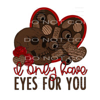 I Only Have Eyes For You Skull Red Flowers Heart Chocolate 