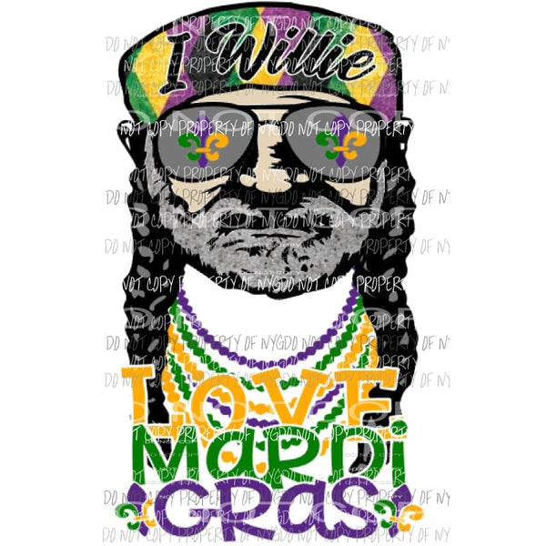 I willie Love Mardi Gras Sublimation transfers Mardi Gras Heat Transfer