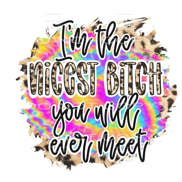 I’m the nicest bitch you will ever meet #4909 Sublimation 