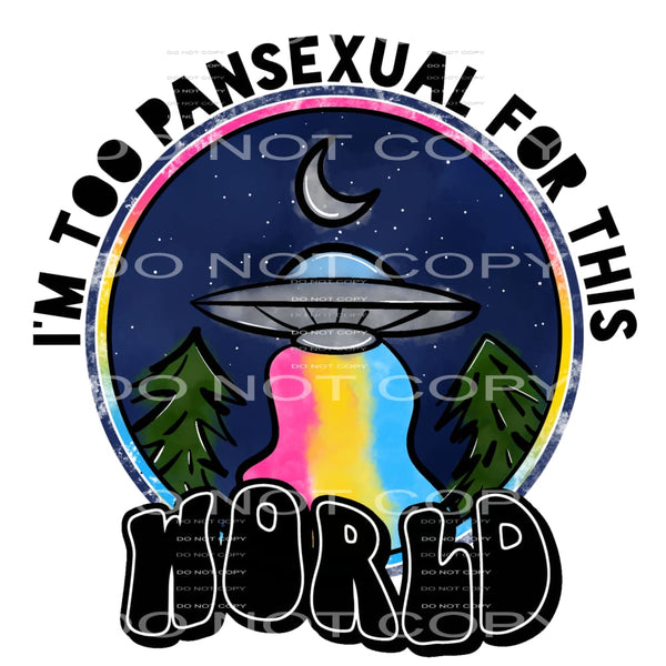I’m too pansexual for this world #6430 Sublimation transfers