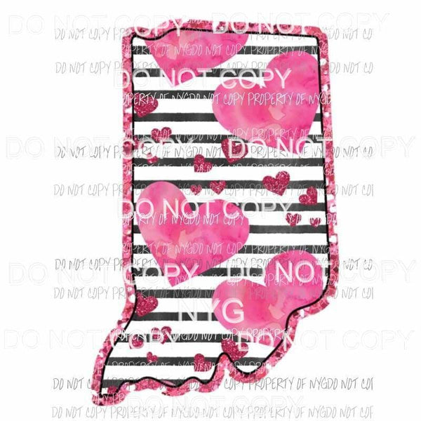 Indiana pink hearts black stripes Sublimation transfers Heat Transfer