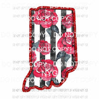Indiana red floral stripes Sublimation transfers Heat Transfer