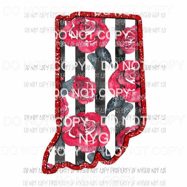 Indiana red floral stripes Sublimation transfers Heat Transfer