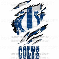 Indianapolis Colts ripped design Sublimation transfers Heat Transfer