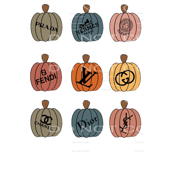 inspired Designer pumpkins # 114 Sublimation transfers - 