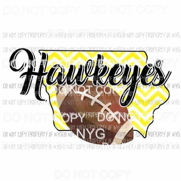 Iowa Hawkeyes football chevron state Sublimation transfers Heat Transfer