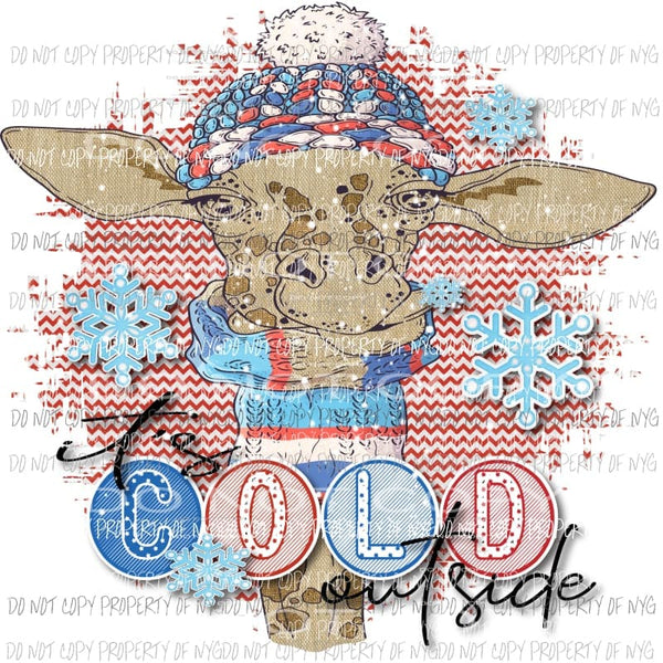 Its Cold Outside giraffe snowflakes scarf and hat Sublimation transfers Heat Transfer