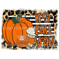 It’s Fall Y’all Orange Pumpkin Pie Coffee Leopard Black 