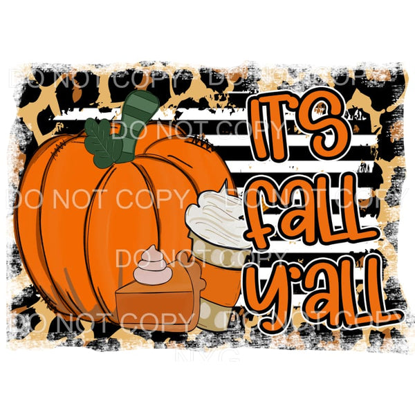 It’s Fall Y’all Orange Pumpkin Pie Coffee Leopard Black 