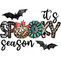 It’s Spooky Season Cowhide Plaid Turquoise Leopard Letters 
