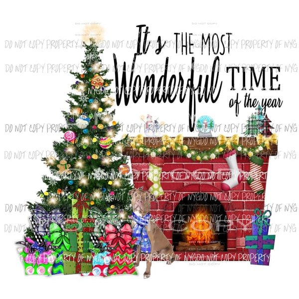 Its the most wonderful time of the year Dog Pit bull 1 Sublimation transfers Heat Transfer
