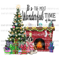 Its the most wonderful time of the year Dog St bernard Sublimation transfers Heat Transfer