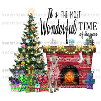 Its the most wonderful time of the year Dog Whippet Sublimation transfers Heat Transfer