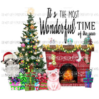 Its the most wonderful time of the year Pig and cow Santa Sublimation transfers Heat Transfer