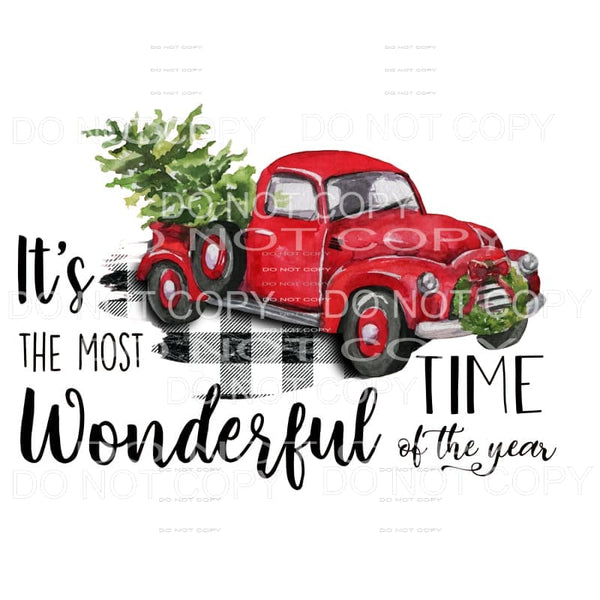 It’s The Most Wonderful Time Of The Year Red Vintage Truck 