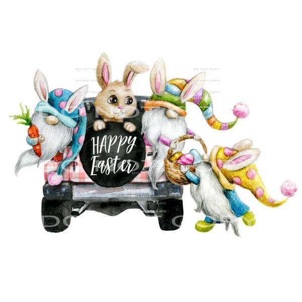 Jeep Easter Bunny and gnomes # 2349 Sublimation transfers -